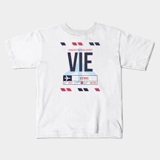 Vienna (VIE) Airport Code Baggage Tag Kids T-Shirt